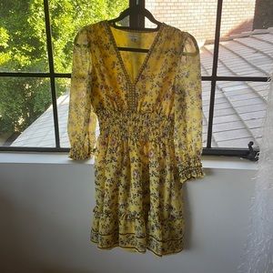 Size S Max Studio dress yellow with flowers